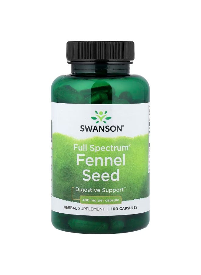SWANSON Full Spectrum® Fennel Seed, 480 mg, 100 Capsules - Image 1