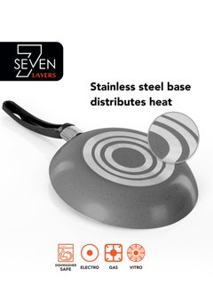 Grandi 4 Piece Cook Pop Fry Pan Set With Bakelite Handle 18-20-24-28 Black and gray granite  - Image 5