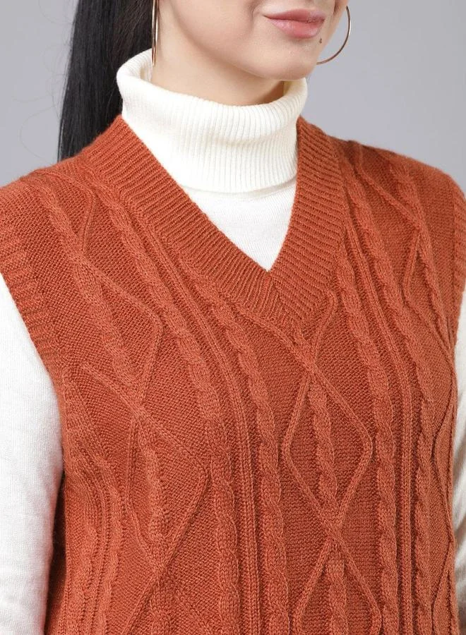طوكيو توكيز Sleeveless Cable Knit Sweater Knee Length Dress by Styli