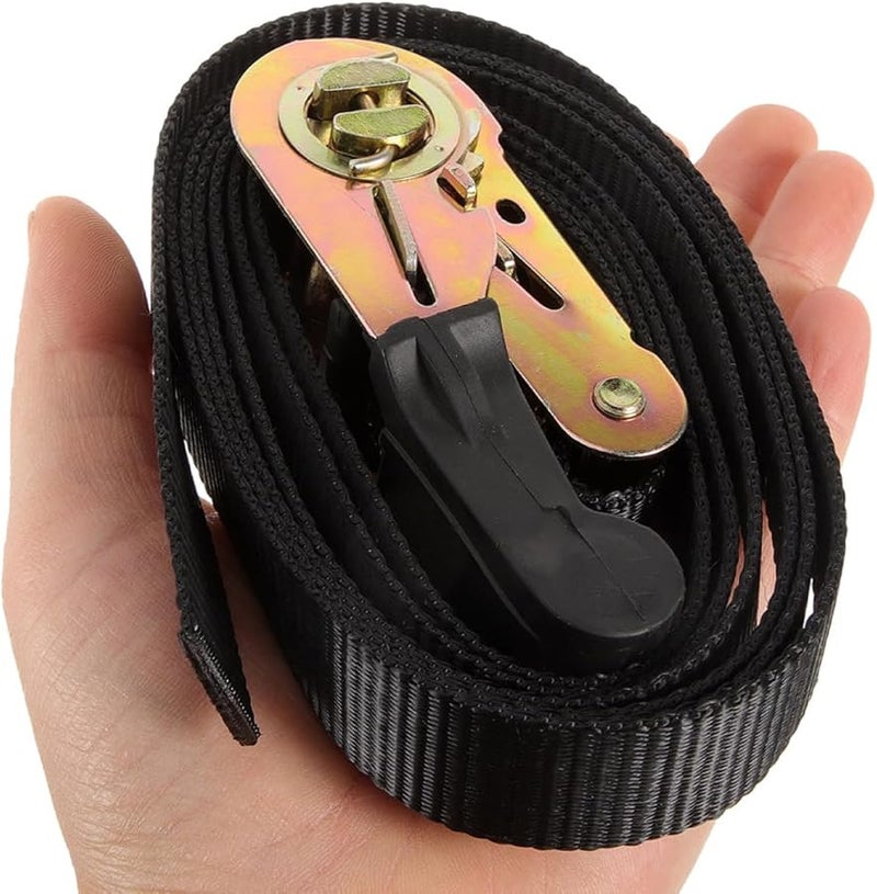Heavy Duty Ratchet Tie Down Straps 2 Pack 1 Inch x 16 Ft for Kayaks Cargo Trucks - Image 3