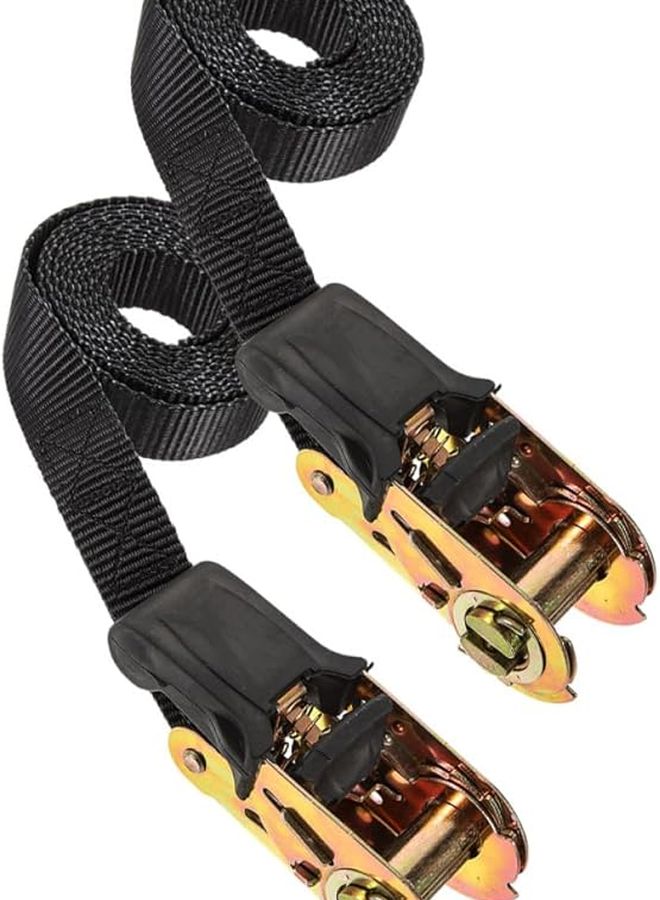 Heavy Duty Ratchet Tie Down Straps 2 Pack 1 Inch x 16 Ft for Kayaks Cargo Trucks - Image 1