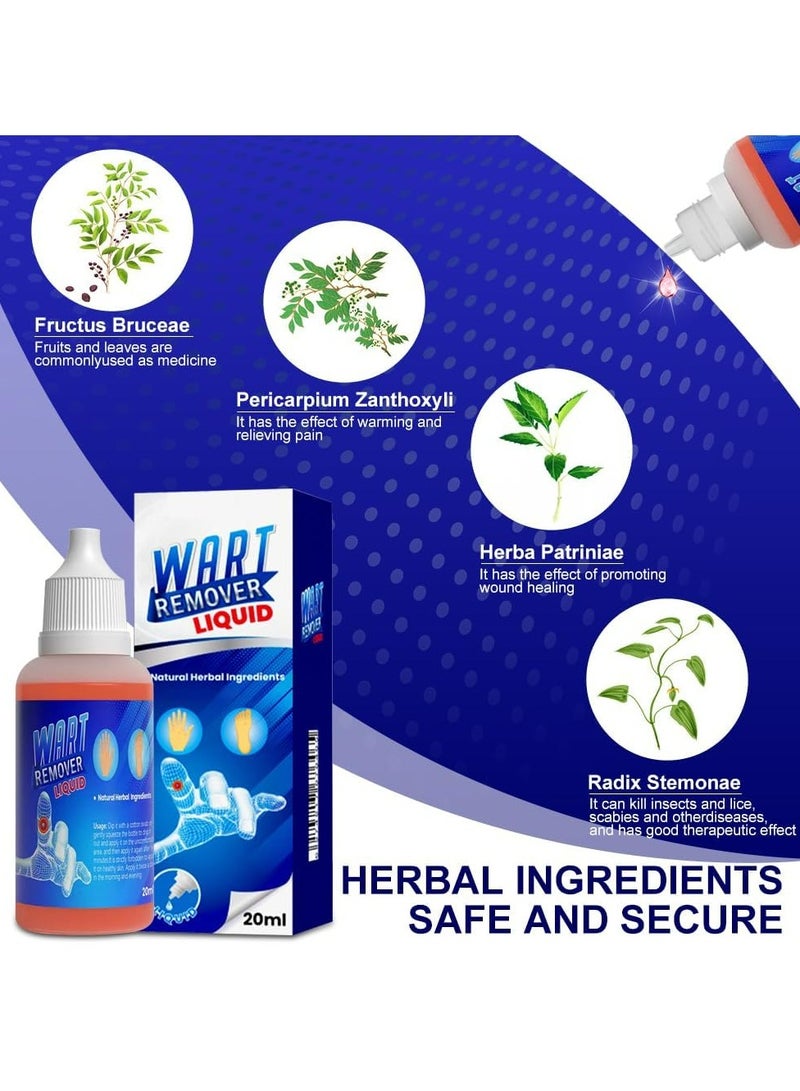 CMGTYYD Wart Remover, Maximum Strength Salicylic Acid Wart Liquid, One Step Invisible Wart Remover Strips, Fast-Acting Wart Liquid Freeze Off for Warts, Plantar Wart, Common Wart, Flat Wart  - Image 2
