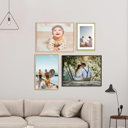 BKABOT 9x12 Picture Frame, Gold Metal Photo Frames with HD Glass, Fits 6x8 with Mat or 9 x 12 without Mat, Display for Wall and Table, 1 Pack - Image 5