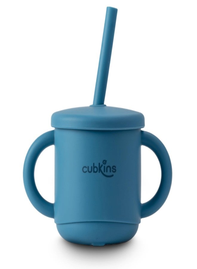 CUBKINS Silicone Sippy Cup with Soft and Durable Straw Training Cup for Babies | Anti-Slip & Measuring Level Cup with Lid for Toddler and Kids - Image 1