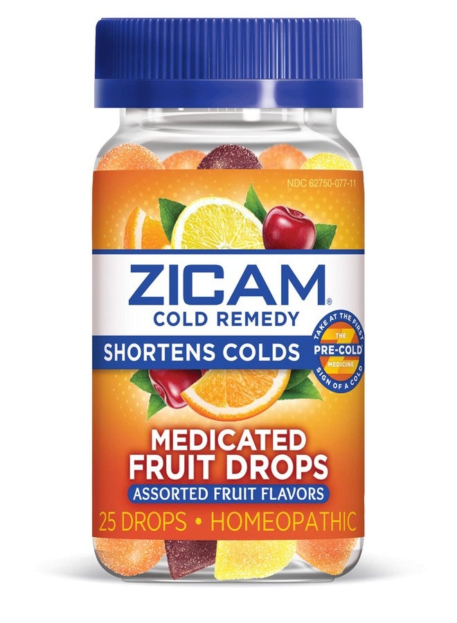 Zicam Cold Remedy Zinc Medicated Fruit Drops, Assorted Fruit, 25 Count (Pack of 2) - Image 1