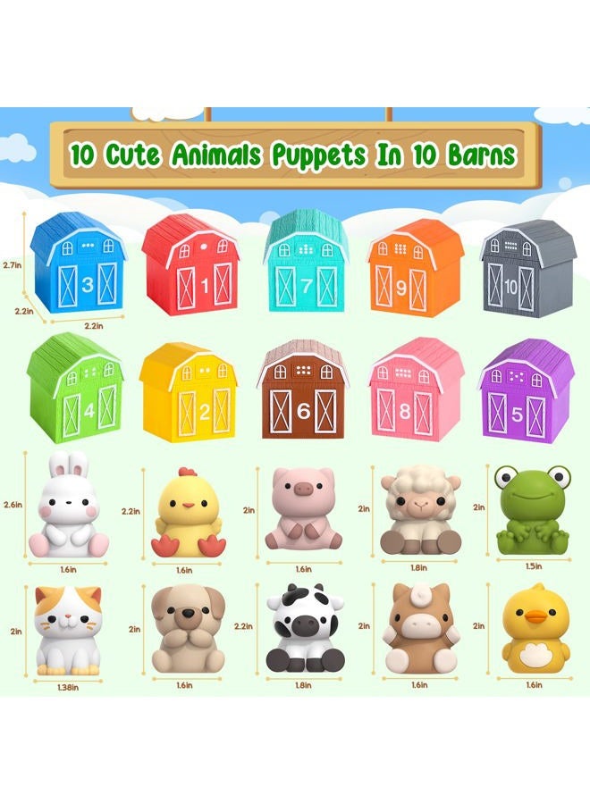Letapapa Learning Toy for Toddlers 1 2 3 Year Old, 10 Farm Animal Toys & 10 Barns, Counting, Matching & Sorting Montessori Educational Sensory Toys, Christmas Birthday Easter Gift for Baby Boy Girl 1-3 - Image 3