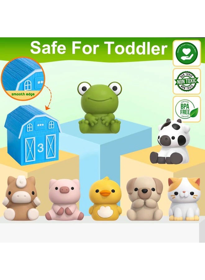 Letapapa Learning Toy for Toddlers 1 2 3 Year Old, 10 Farm Animal Toys & 10 Barns, Counting, Matching & Sorting Montessori Educational Sensory Toys, Christmas Birthday Easter Gift for Baby Boy Girl 1-3 - Image 5