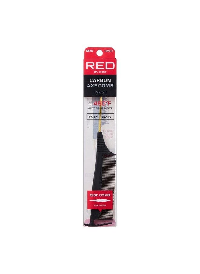 Red by Kiss Carbon Axe Comb Parting Comb Anti Frizz Heat Resistant Hair Comb (Pin Tail)  - Image 1