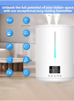 Joshberg Humidifiers for Bedroom,4L Mist Humidifiers for Baby Nursery & Plants Indoor, Adjustable Humidity Control, Auto Mode, Quiet Sleep Mode, Essential Oil Diffuser, Quiet with Adjustable Mist,White  - Image 2