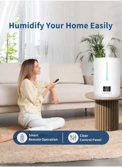 Joshberg Humidifiers for Bedroom,4L Mist Humidifiers for Baby Nursery & Plants Indoor, Adjustable Humidity Control, Auto Mode, Quiet Sleep Mode, Essential Oil Diffuser, Quiet with Adjustable Mist,White  - Image 3