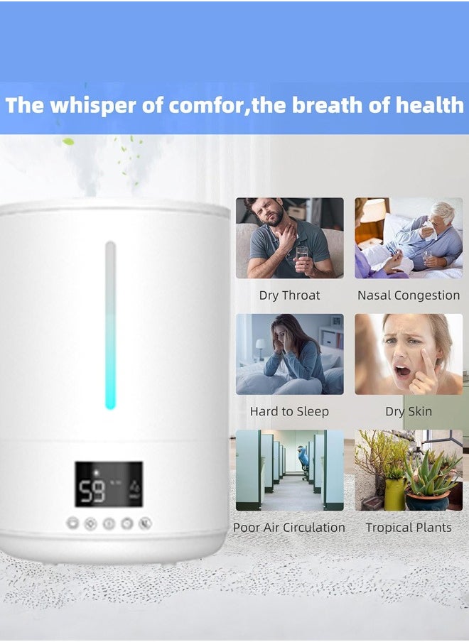 Humidifiers for Bedroom,4L Mist Humidifiers for Baby Nursery & Plants Indoor, Adjustable Humidity Control, Auto Mode, Quiet Sleep Mode, Essential Oil Diffuser, Quiet with Adjustable Mist,White - pzsku/Z6592EA84EB2B12187372Z/45/_/1729504939/0506b003-ad9f-4040-bfb3-6eed274dfea4