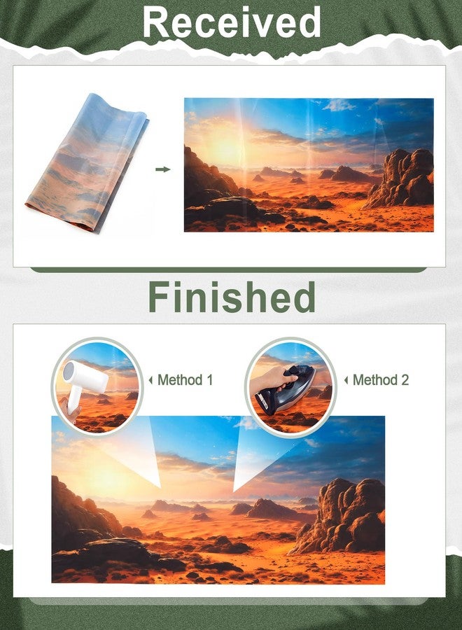 Breling 4 Pcs 30 x 11.8 Inch Reptile Habitat Background with Nano Glue Gobi Sun Cactus Stone and Green Tree Fern Stream Terrarium Background Polyester Durable Aquarium Accessories - Image 5
