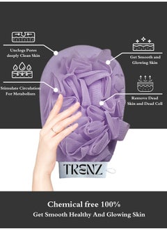 TRENZ Exfoliating Glove with Loofah Sponge, Double Sided Bath Sponge, Loofah Exfoliating Body Scrubber Bath Sponges for Shower Women/Men Exfoliating Gloves for Body Dead Skin Shower Sponge  - Image 3