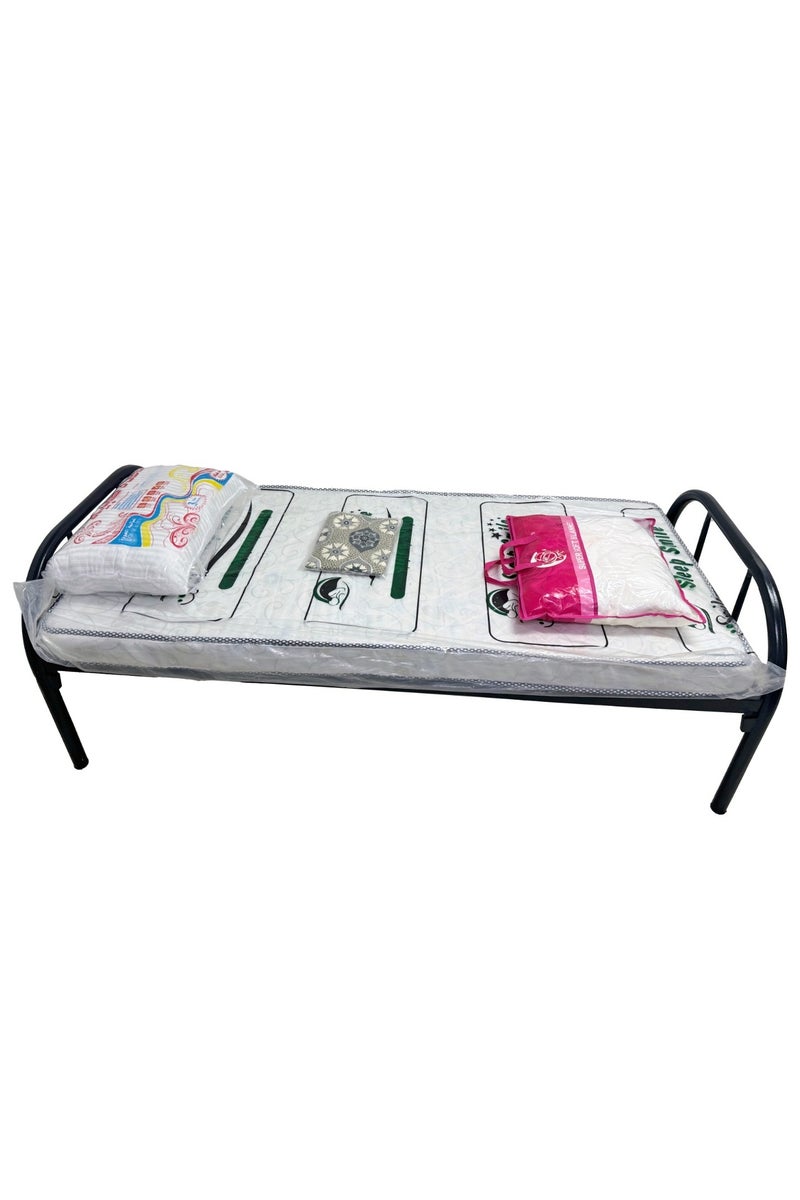 Iron bed package single bed 190*90 cm, with a 2 kg blanket, with a single mattress  190*90*10 cm, a mattress cover 190*90 cm, a pillow 65*35 cm - Image 1