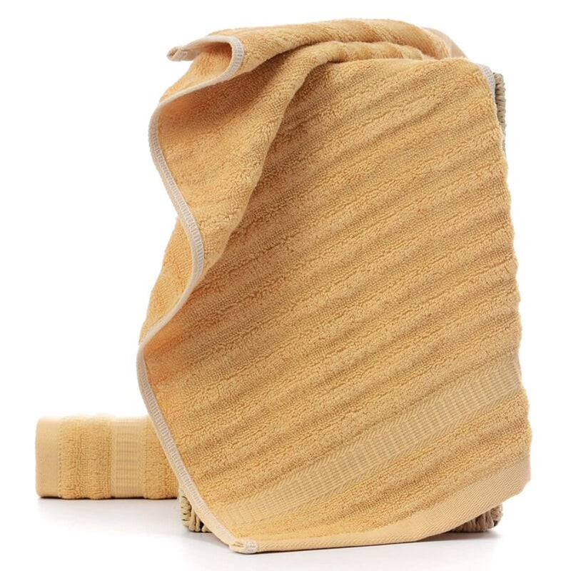 Mush مجموعة مناشف يد من الخيزران موش - 2 قطعة | 100% خيزران | مناشف فائقة النعومة، ماصة وسريعة الجفاف للاستخدام اليومي. صالة رياضية، مسبح، سفر، رياضة ويوغا | 75 × 35 سم | 600 جرام لكل متر مربع (بني ذهبي) - Image 1