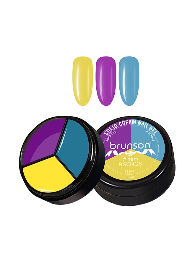 3Colors 3 in 1 Nail UV Gel Polish Cream Gel Nail Polish Soak off Solid Color Gel Nail Art Manicure Gel 15ml BSCNG8