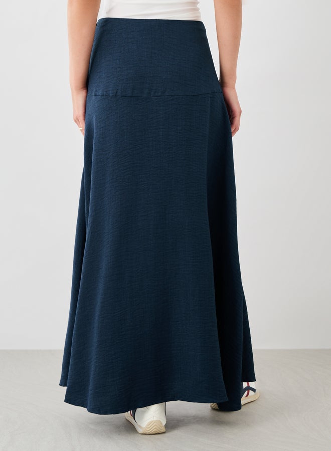 Take Two Take Two Textured Side Button Detail A-Line Maxi Skirt  - Image 5