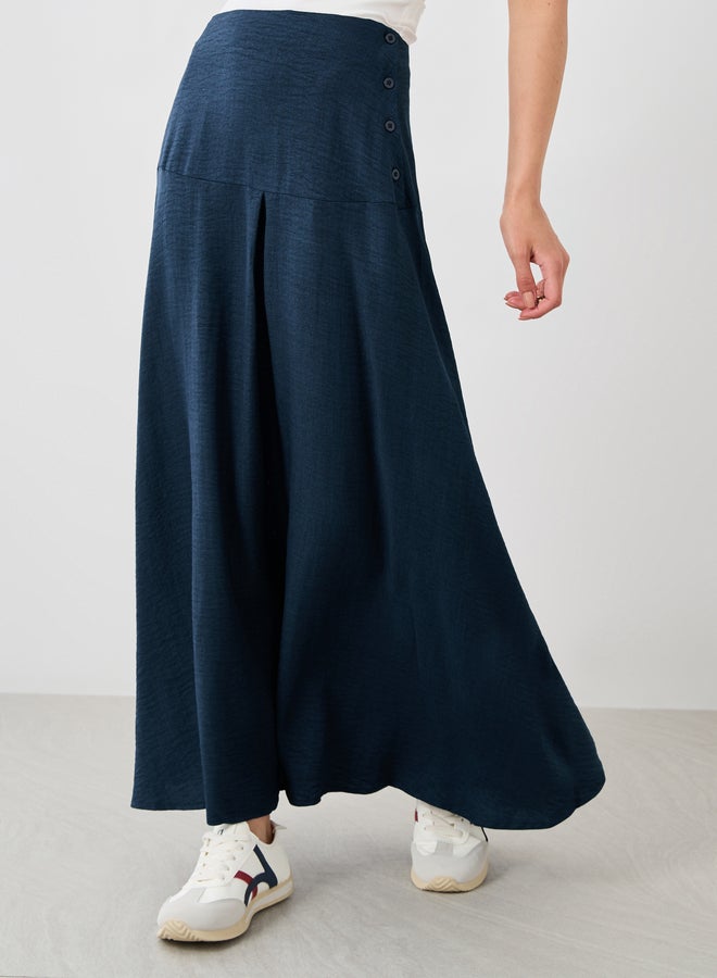 Take Two Take Two Textured Side Button Detail A-Line Maxi Skirt  - Image 3