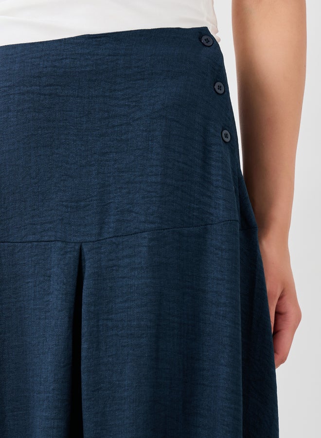 Take Two Take Two Textured Side Button Detail A-Line Maxi Skirt  - Image 4
