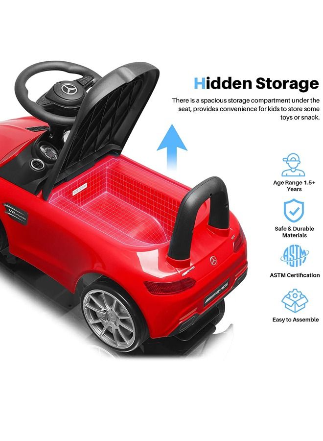BAYBEE Licensed Benz Gt Ride On Baby Car For Kids Ride On Push Car With Music Button Kids Car With Storage Ride On Toy Car Push Ride On Car For Kids Baby Toddlers 1 To 3 Years Boys Girls Red - Image 5