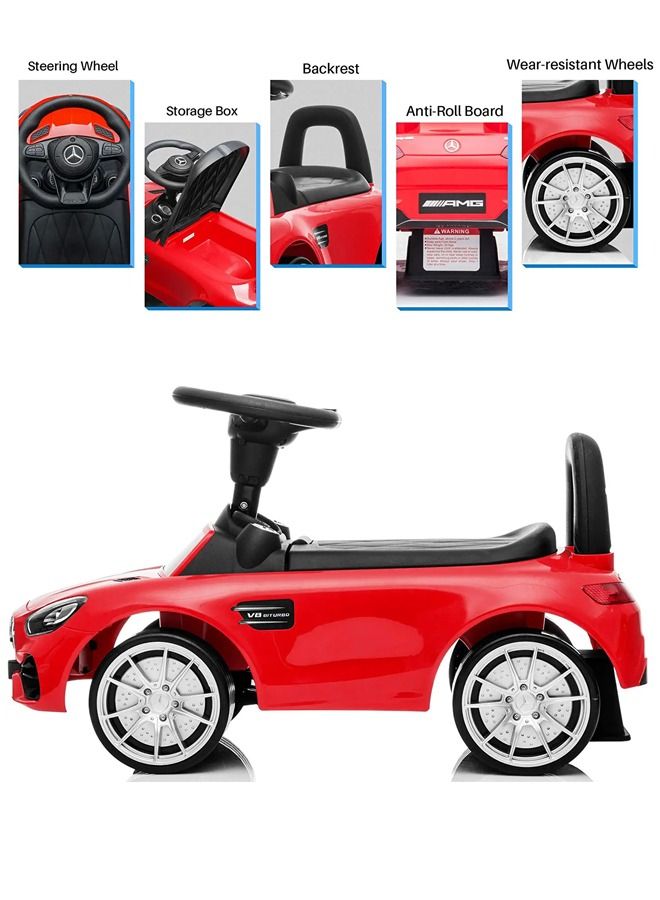 BAYBEE Licensed Benz Gt Ride On Baby Car For Kids Ride On Push Car With Music Button Kids Car With Storage Ride On Toy Car Push Ride On Car For Kids Baby Toddlers 1 To 3 Years Boys Girls Red - Image 4