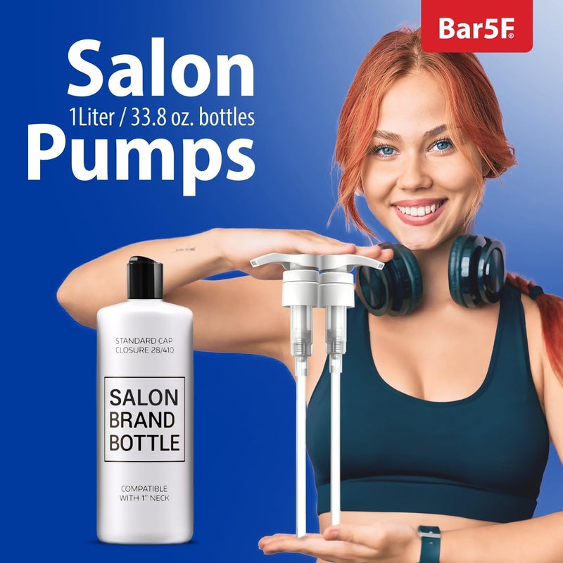 Bar5F Universal Shampoo/Conditioner Pump for Bottle, 1 L/33.8 oz., Piece 2 White - Image 2