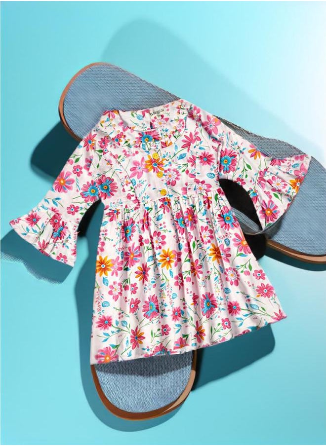 BELLA MODA All-Over Floral Print Button Detail Dress by Styli  - Image 1