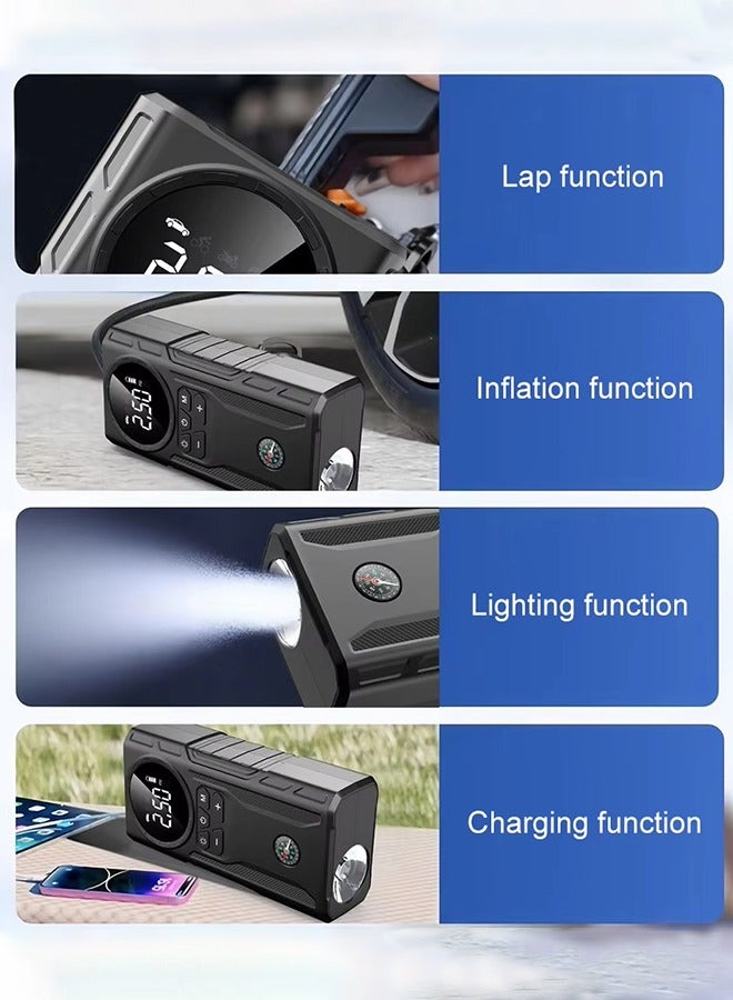 Generic 39800 mAh Jump Starter with Air Compressor 1800A 12V Car Battery Jump Starter with Display and Emergency Light  - Image 5