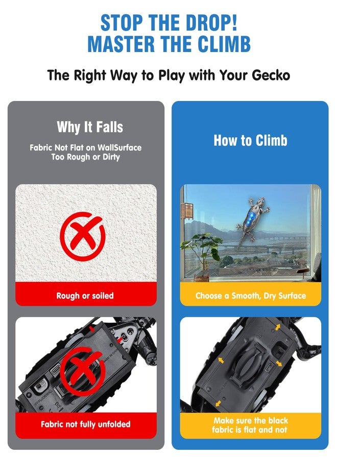 Givzan Wall Climbing Gecko Toy for Kids, Dual Mode Floor & Wall Driving, Rechargeable Remote Control Robot, Climbs up Toys & Games, Halloween Christmas Birthday Gifts for Boys Girls Ages 4 & Up - Image 2