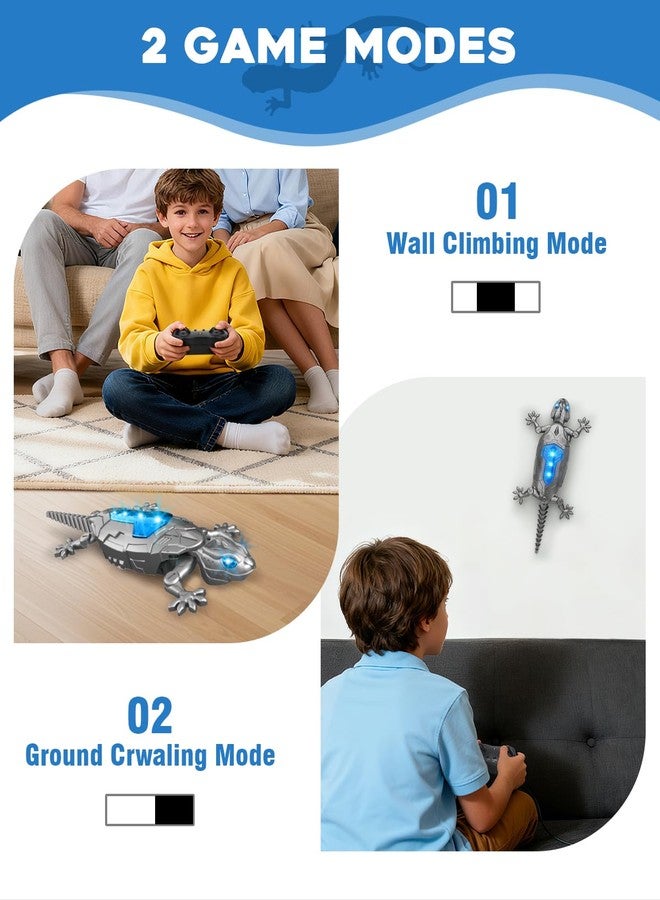 Givzan Wall Climbing Gecko Toy for Kids, Dual Mode Floor & Wall Driving, Rechargeable Remote Control Robot, Climbs up Toys & Games, Halloween Christmas Birthday Gifts for Boys Girls Ages 4 & Up - Image 4