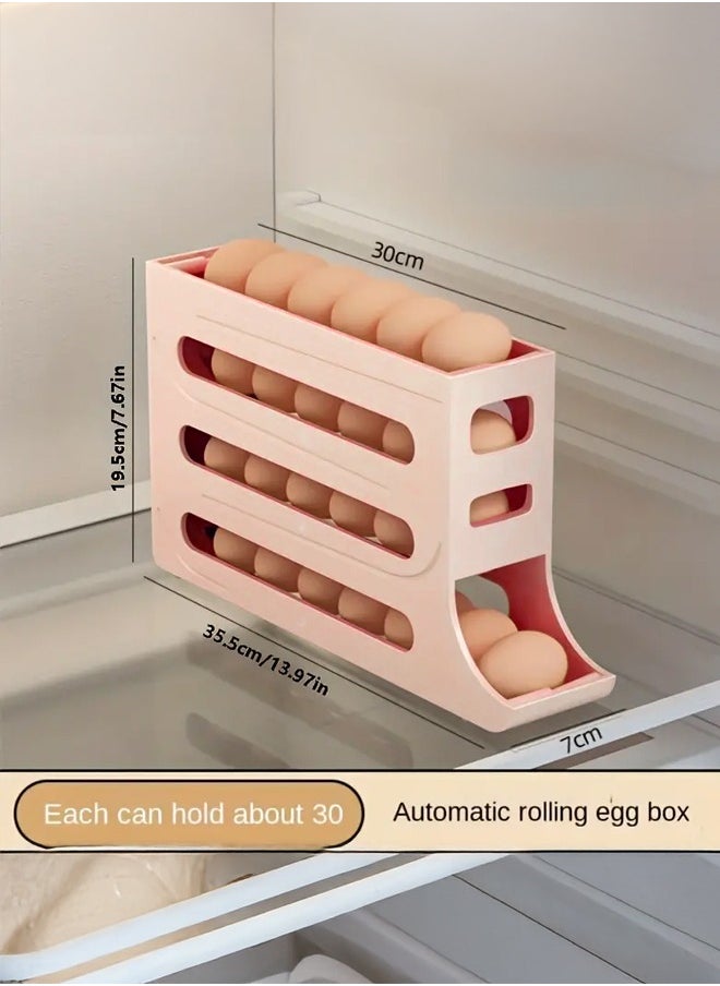 BarPros - 3Pcs - 4 Layer Egg Roll Dispenser, 30 Egg Organizer for Refrigerator, Egg Storage Box - Keep Your Eggs Fresh and Organized - Image 1