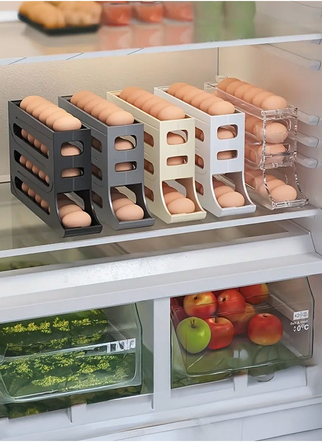 BarPros - 3Pcs - 4 Layer Egg Roll Dispenser, 30 Egg Organizer for Refrigerator, Egg Storage Box - Keep Your Eggs Fresh and Organized - Image 1