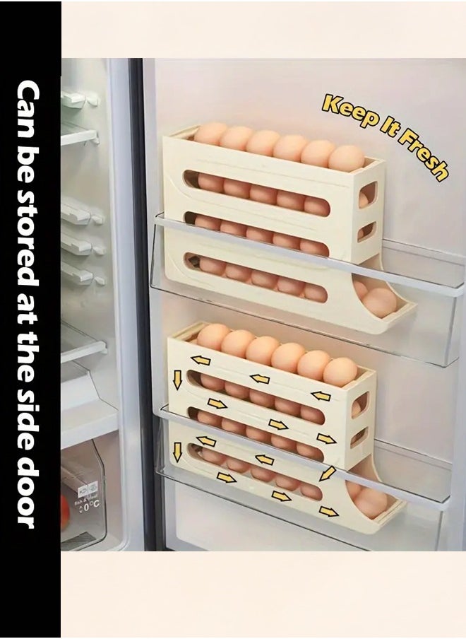 BarPros - 3Pcs - 4 Layer Egg Roll Dispenser, 30 Egg Organizer for Refrigerator, Egg Storage Box - Keep Your Eggs Fresh and Organized - Image 1