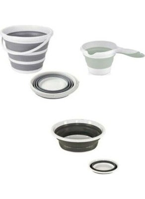 Viyalente - Foldable Multi Set of 5 - Bucket Basket Mug Basin Strainer - Image 1