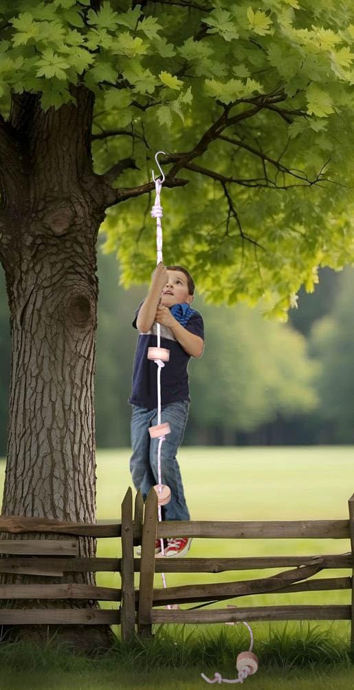 Homecute Climbing Rope For Kid's, Climbing Rope With 7 Wooden Knot Idel For Tree Houses & Climbing Frames, Kids Ninja Rope Climber, Playground Accessories Kids Swing Set. ,7.5 Cm - Image 4