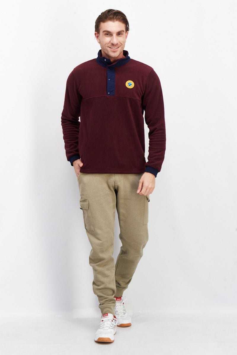 adidas Originals Men Sportswear Fit Brand Logo Sweatshirt, Maroon  - Image 3