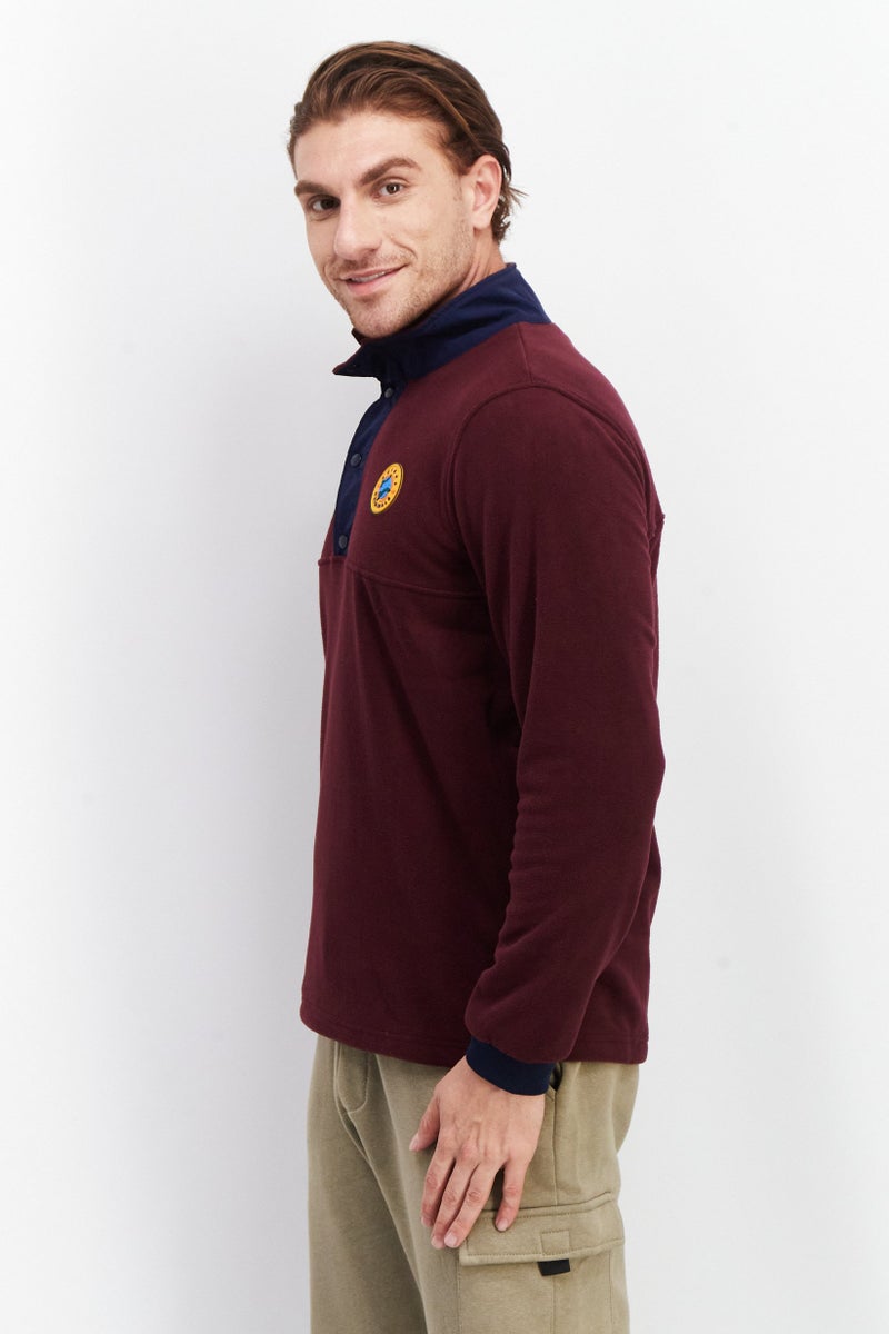 adidas Originals Men Sportswear Fit Brand Logo Sweatshirt, Maroon  - Image 2