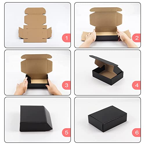 Hoikwo 25 Pack 7x5x2 Shipping Boxes for Small Business, Black Packaging Cardboard Boxes, Moving Mailing Packing Box - Image 5