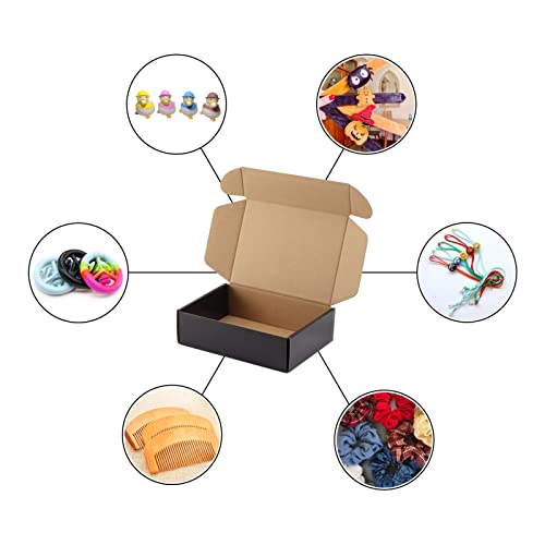 Hoikwo 25 Pack 7x5x2 Shipping Boxes for Small Business, Black Packaging Cardboard Boxes, Moving Mailing Packing Box - Image 3