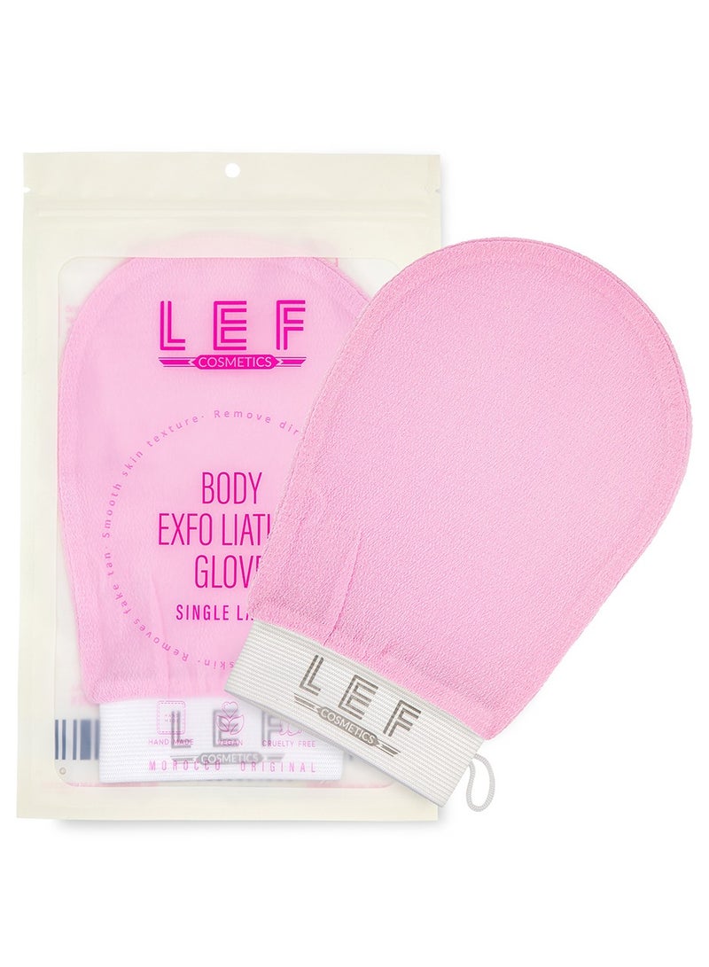 LEF The Korean Glove to Exfoliate Skin with a Single Layer PINK - Image 1
