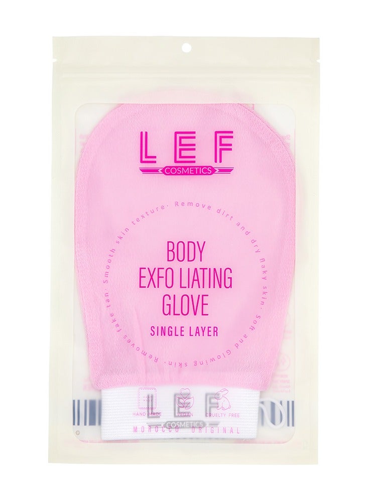 LEF The Korean Glove to Exfoliate Skin with a Single Layer PINK - Image 2