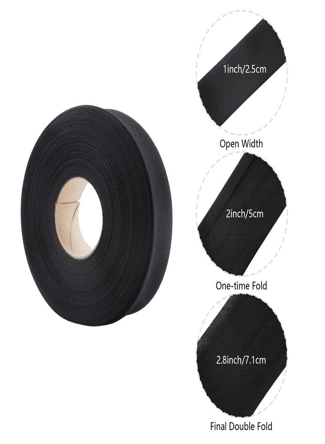 Vagocom 1 Inch Double Fold Bias Tape, Wide Fabric Sewing Tape Tape for Hemming Seaming Binding Piping Quilting (10 Yards, Black) - Image 3