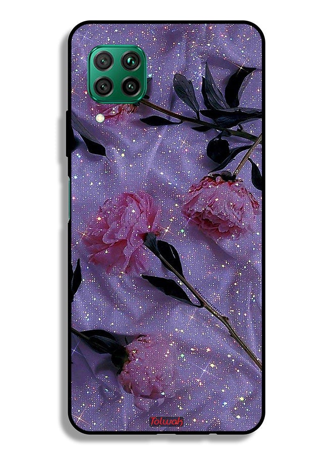 Tolwak Huawei P40 lite 4G Protective Case Cover Glitter Roses - Image 2