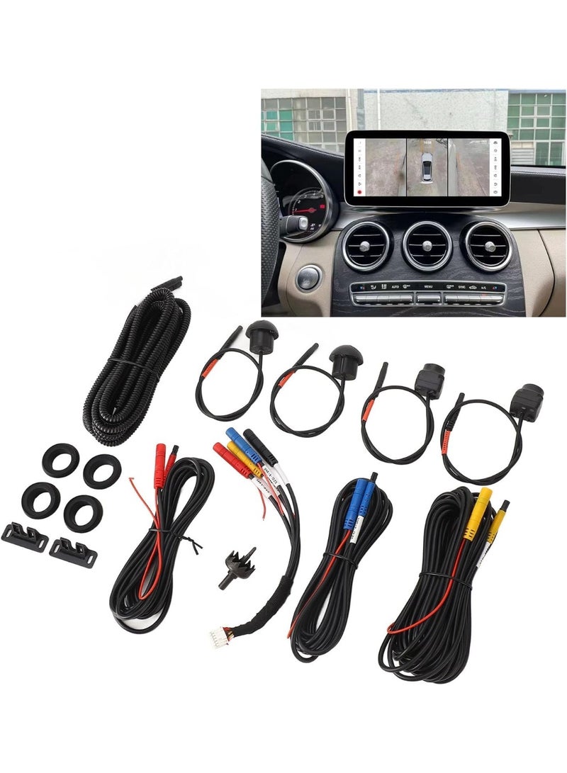 SHEZA STAR 360 Car Camera System with Auto Radio, Panoramic View, Night Vision, Waterproof, Low Light Performance, Easy Installation, for Navigator with 360 Surround View Software  - Image 2
