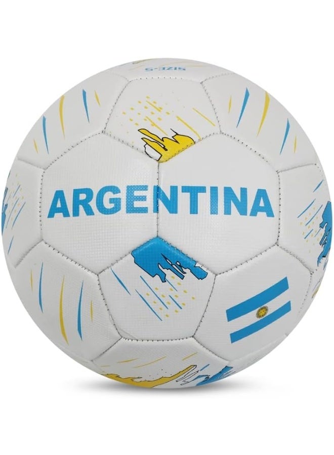 Vector X Argentina Machine Stitched PVC Football – Professional Soccer Ball for Training & Match Play, Durable Design, Size 5, Indoor & Outdoor - Image 2