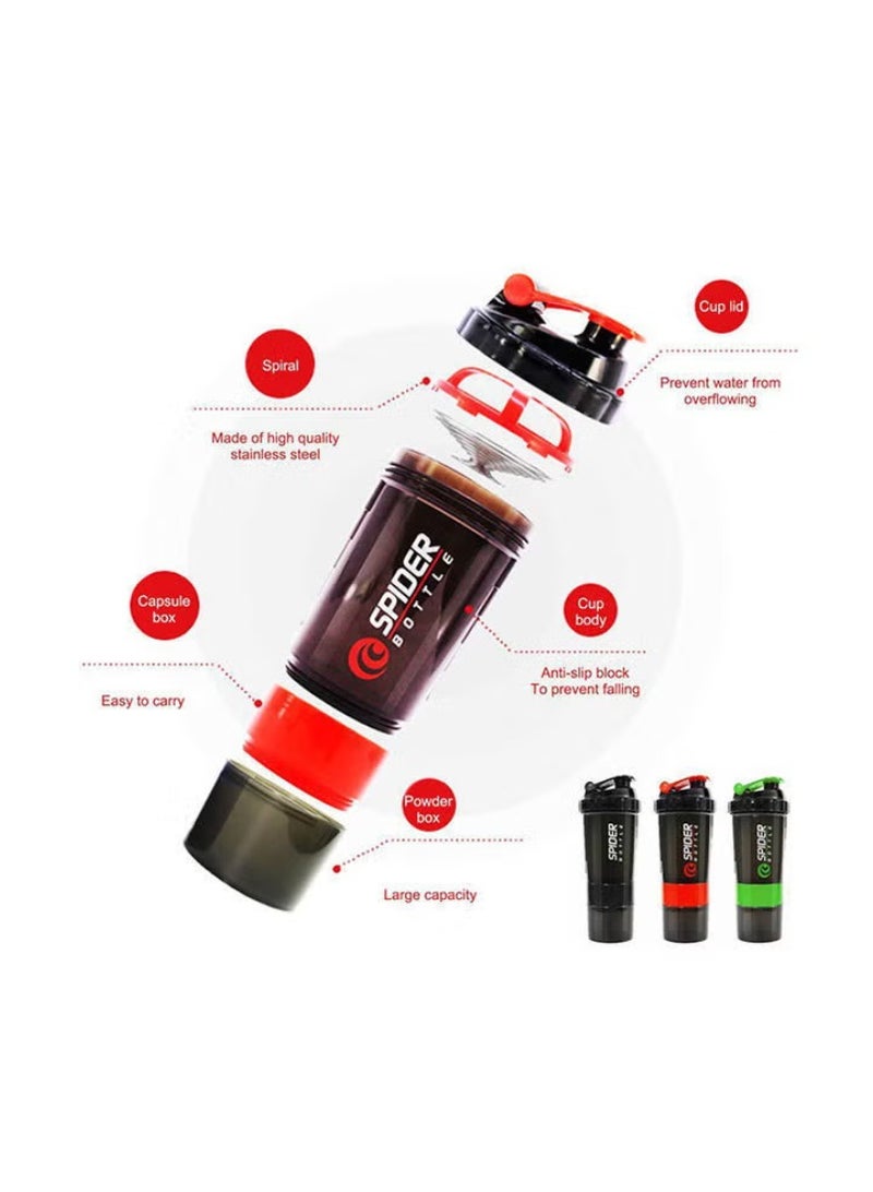 Generic Three Layers Protein Powder Shake Exercise Bottle 500ml - Image 3