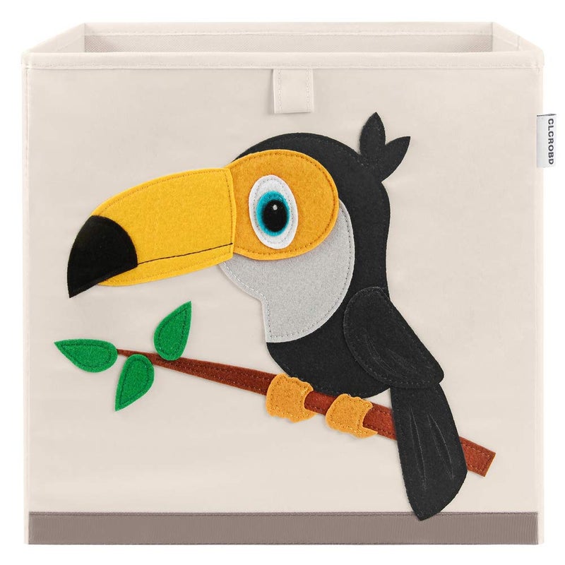 CLCROBD Foldable Animal Cube Storage Bins Fabric Toy BoxChestOrganizer for Kids Nursery 13 inch Toucan