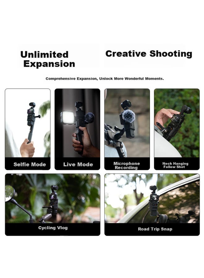 Youfes Dji Pocket 3 Multifunctional Expansion Frame Adapter, Dji Action Camera Protective Expansion Frame With Cold Shoe Mount, Fixed Two-claw Adapter, Pocket 3 Portable Accessory - Image 4