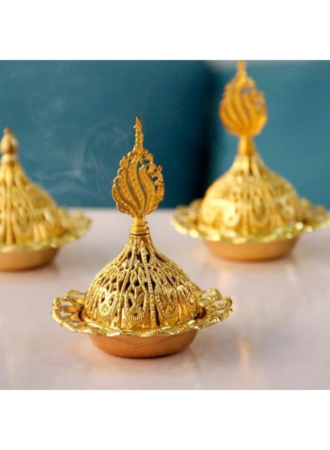 Ottoman Gold Mini Incense Burner: Elegance and Decoration in the Heart of Your - Image 2