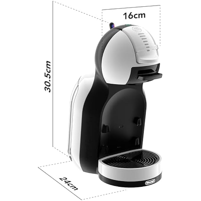 ريحني ماكينة صنع القهوة ديلونجي نسكافيه دولتشي جوستو ميني مي بود كبسولة، إسبرسو، كابتشينو وأكثر، Edg305Wb أبيض وأسود - Image 2